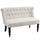 Upholstered Armless Fabric Loveseat with Button Tufted Design for Living Room with Wood Legs, Cream White