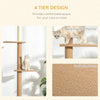 Floor to Ceiling Cat Tree, Cat Climbing Tower Furniture with Sisal Scratching Posts, Cat Tree Activity Center for Kittens Cat, Light Brown