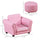 Kids Sofa Set with Footstool, Upholstered Armchair for Kids 18M+, Baby Sofa for Playroom, Children's Bedroom, Nursery Room, Pink