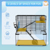 Hamster Cage, Gerbil Cage with Glass Basin for Small Hamsters, Black
