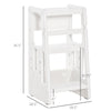 Toddler Tower with Adjustable Platform, Toddler Kitchen Stool Helper with Anti-slip Mat, Step Stool for Kitchen, Bathroom, Bedroom, White