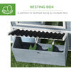 11' x 5' x 3.5' Wooden Chicken Coop with Nesting Box, Run, Pull-out Tray, Perches for 2-4 Chickens, Dark Gray