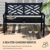 43.25" Outdoor Garden Bench, Wooden Bench, Poplar Slatted Frame Furniture for Patio, Park, Porch, Lawn, Yard, Deck, Black