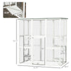 Outdoor Cat House Big Catio Wooden Feral Cat Shelter Enclosure w/ Large Spacious Interior, 6 High Ledges, Weather Protection Roof, 71" L, White