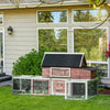 114" Wooden Chicken Coop Large Hen House, Customizable Poultry Cage With Nesting Box, Outdoor Runs, Removable Tray & Ramp, Cinnamon Brown