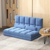 Recliner Sofa, Convertible Floor Sofa Chair with 2 Pillows, Adjustable Backrest and Headrest, Blue