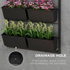 3-Tier Wall Planter Hanging with 6 Pots, Wall Mounted Planter Holder with Water Drainages for Flowers, Vegetable, Black
