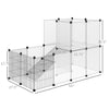 Pet Playpen DIY Small Animal Cage, Portable Plastic Yard Fence for Rabbit, Chinchilla, Hedgehog & Guinea Pig, 14" x 18", Clear