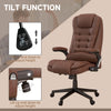 Massage Office Chair, Reclining Desk Chair with 6 Vibration Points and 3 heating modes, Armrest and Remote, Brown