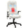 Heated Massage Office Chair, Heated Reclining Desk Chair with 6 Vibration Points, Armrest and Remote, White