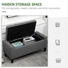Storage Ottoman, Linen Upholstered Storage Bench with Lift Top, Rectangle End of Bed Bench for Bedroom, Living Room or Entryway, Gray