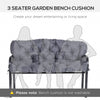 Outdoor Tufted Bench Cushions, 3-Seater Replacement for Swing Chair, Patio Sofa/Couch, Dark Gray