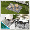 Reversible Outdoor Rug Carpet RV Camping Rugs with Carry Bag, 9' x 12', Black & White Chain