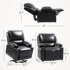 Power Lift Chair for Relaxation-Loving Individuals, Faux Leather Recliner Sofa with Vibration Massage and Heat, Remote, Side Pockets – Black