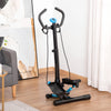 Twist Stair Stepper, Cardio Exercise Machine w/ Elastic Bands, LCD Screen, Height Adjust Handlebars for Home Gym