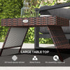 Outdoor Folding Outdoor PE Wicker Side Table, Hand Woven PE Rattan, Coffee Table for Balcony, Backyard, Garden, Lawn, Courtyard, Brown