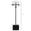 3-head LED Solar Light Lamp Street Light Post with Planter, Solar-powered Lamp Post, Black