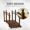 7.5' Fir Wood Garden Bridge Arc Walkway with Side Railings, Perfect for Backyards, Gardens, & Streams, Carbonized