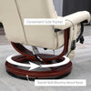 Swivel Recliner with Ottoman Massage Recliner Chair and Ottoman Faux Leather Reclining Chair with Remote Cream White
