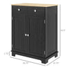 Sideboard Buffet Cabinet Kitchen Cabinet, Coffee Bar Storage with Solid Wood Top, Adjustable Shelf, and 2 Drawers for Living Room, Black