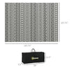Reversible Outdoor Rug Carpet RV Camping Rugs with Carry Bag, 9' x 12', Gray & Cream White Boho