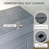Modern Shoe Storage Bench, Entry Way Bench with Cushion, 2 Drawers, Storage Ottoman Bench, Holds 8 Pairs, Gray