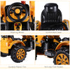 6V Toy Tractor Electric Kids Ride On Toy Digger Construction Excavator Tractor Vehicle Digger Toy Moving Forward Backward, Yellow/Black