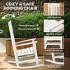 Oversized Patio Rocking Chair with High Back & Armrests for Adults, All Weather-Resistant Porch Rocker or Indoor & Outdoor, White