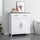 Bathroom Floor Cabinet, Freestanding Linen Cabinet, Storage Cupboard with 2 Drawers, Double Doors, Adjustable Shelf, White