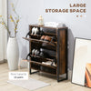 Shoe Cabinet with 2 Flip Doors, Slim Shoe Cupboard with Divider & Compartment, Entryway Shoe Organizer Unit, Rustic Brown