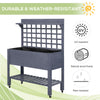41" Raised Garden Bed Mobile Elevated Wooden Planter Box Stand with Wheels, Trellis and Storage Shelf, Gray