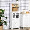 63" Kitchen Hutch Cabinet, 4-Door Kitchen Pantry Storage Cabinet with Adjustable Shelf for Dining Room, Living Room, White