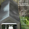 Galvanized 7' x 12' Outdoor Storage Tent, Heavy Duty and Waterproof Portable Shed, for Bike, Motorcycle, Tools, Gray