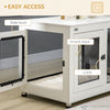 37" Dog Crate Furniture with Water-Resistant Cushion & Double Doors, Dog Cage End Table for Large Dogs, White