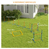 4 Pcs Agility Training Equipment for Dogs w/ Weave Poles Adjustable Hurdle Jumping Ring, Pause Box for Backyard Orange