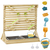 18 Pcs Sand and Water Playset for Kids with Sinks, Wooden Summer Activity Outdoor Toys with Colorful Accessories, Gift for Kids