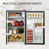 Mini Fridge with Freezer, 3.2 Cu.Ft Compact Refrigerator with Adjustable Shelf, Mechanical Thermostat and Reversible Door for Bedroom, Black