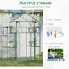 Walk-in Small Greenhouse with Mesh Door & Windows, Portable Garden Hot House with 3 Tier Shelving, Trellis, and Plant Labels