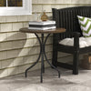 26" Round Patio Table, Outdoor Side Table with Steel Frame and Slat Tabletop for Garden, Backyard, Distressed Brown