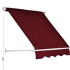 6' Drop Arm Manual Retractable Window Awning Sun Shade Shelter for Patio Balcony Outdoor, Aluminum, Wine Red