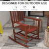 Wooden Rocking Chair Set, Outdoor Rocker Chairs w/ Curved Armrests, Slatted Seat for Garden, Porch, Patio, Supports Up to 352 lbs., Wine Red