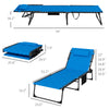 Folding Chaise Lounge Set with 5 Positions Reclining Back, Outdoor Patio Chaise Lounges for Pool Sunbathing Yard, 25.6" x 74" x 14.2", Blue
