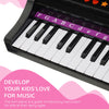 37 Key Kids Miniature Black Grand Digital Piano with Microphone, Stool and 22 Songs
