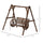 Patio Swing Chair with A-Frame Stand, 2 Person Wooden Porch Swing for Garden, Poolside, Backyard, Carbonized Brown