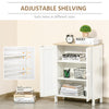 Storage Cabinet with Doors, 2 Adjustable Shelves, Freestanding 3-Tier Storage Cabinet for Living Room, Bedroom & Hallway, White