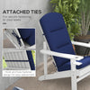 Outdoor Chair Cushions for Adirondack Chair, Replacement Cushions with Ties, Seat & Back Cushion, Blue
