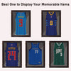 26" x 35" Shadow Box Frame, UV-Resistant Jersey Display Case with T-shirt Hanger and 2 Keys, Brown