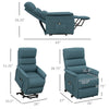 Power Lift Chair for Seniors, Electric Lift Recliner Chair with Remote Control, Side Pockets for Living Room, Blue