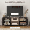 Industrial TV Cabinet Stand for TVs up to 65", Entertainment Center with Mesh Doors and  Shelves for Living Room, Brown