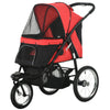 Pet Stroller for Small Dogs with Adjustable Canopy, 3 Big Wheels - Red